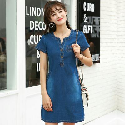 ĐẦM JEAN SUÔNG CỔ TRỤ PHỐI DÂY KÉO - NJ931